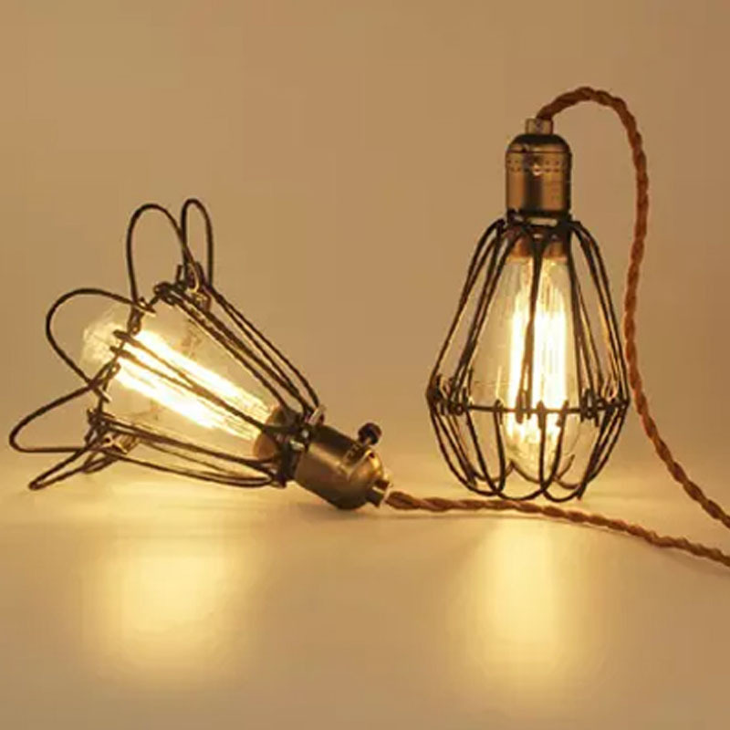 industrial lighting e27 lampshade, bulb cage, vintage cage lights, wire lamp cage, pendant light/wall light diy lampshade