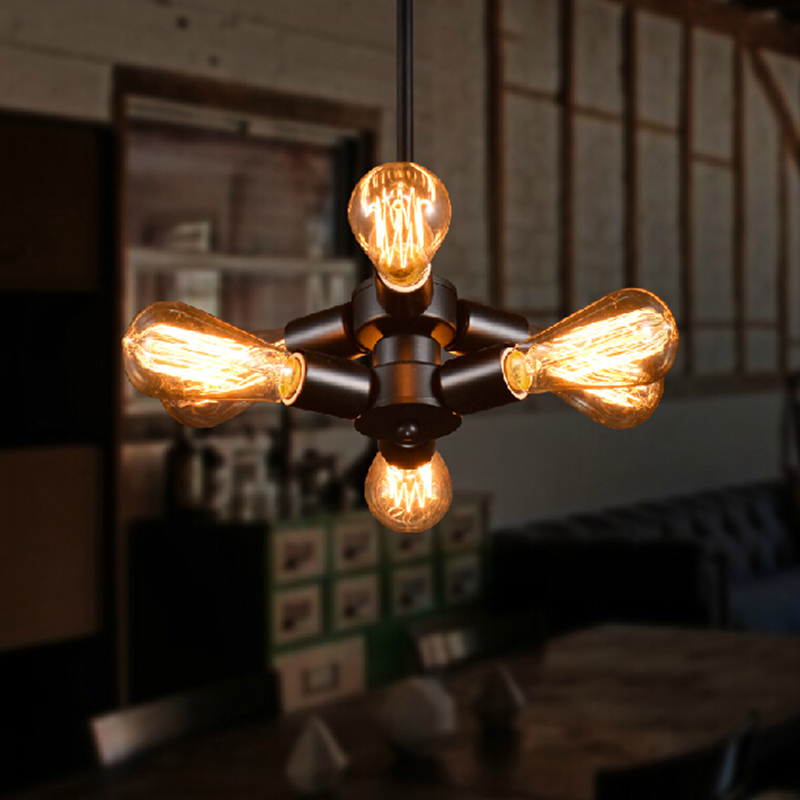 iron pulley pendant lights 3 heads nordic retro light loft american vintage industrial lamp edison pendant lighting fixtures