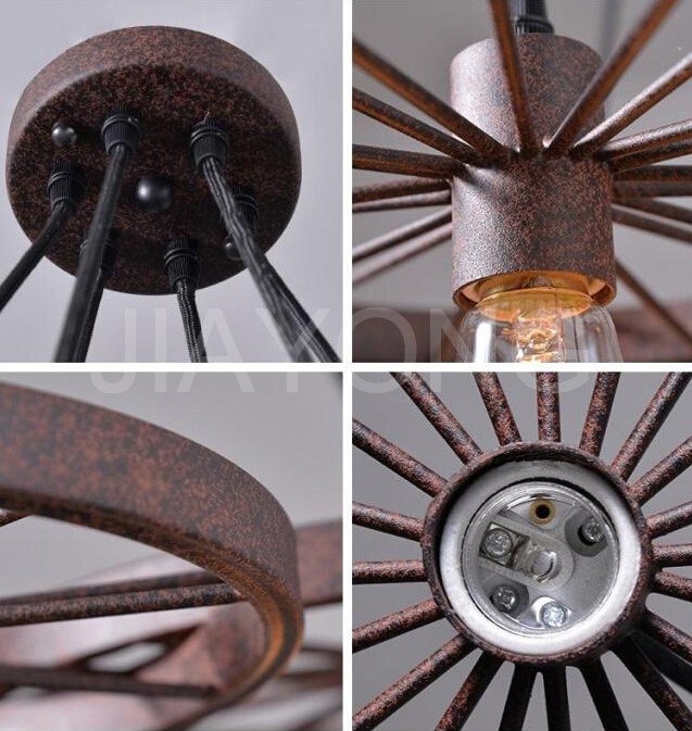 loft creative personality industrial style pendant light retro bar cafe wheel pendant lamp ac 90-260v
