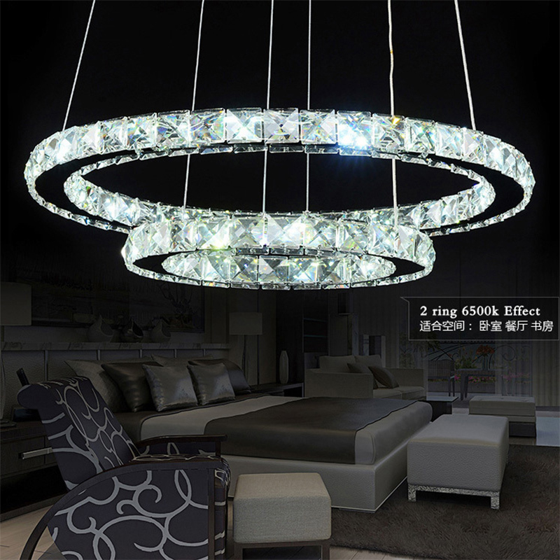 modern crystal pendant light 2 3 rings for living dining room kitchen circles suspension pendant lights fixture lamp lighting