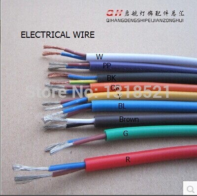 modern fashion colourful wire retro bulb diy accessories lamp cord copper conductor wire 2*0.75 5m/lot