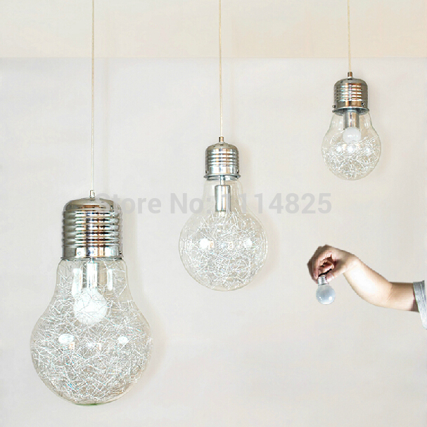 new 150mmx250mm brief personalized big bulb vintage pendant light glass for home bar coffee shop counter aisle