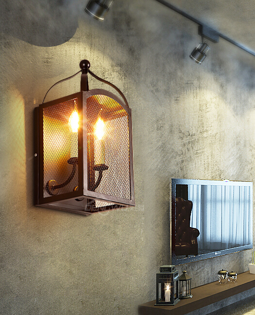 nordic individual iron wall lamp american country industrial vintage creative bar cafe stairs loft wall light