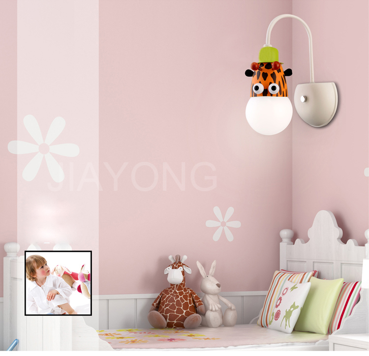 novelty lovely wall light children's kids bedroom animal cartoon giraffe/monkey/zebra wall light ac 110-240v