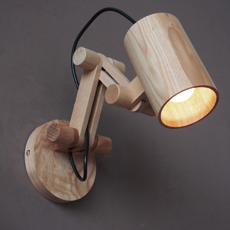 oak modern wooden wall lamp lights for bedroom home lighting,wall sconce solid wooden wall light