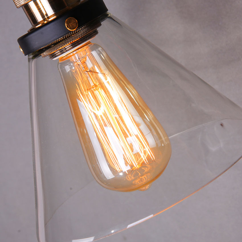 retro vintage wall lights clear glass lamshade loft wall lamps e27 110v 220v for dinning room home dcoration lighting