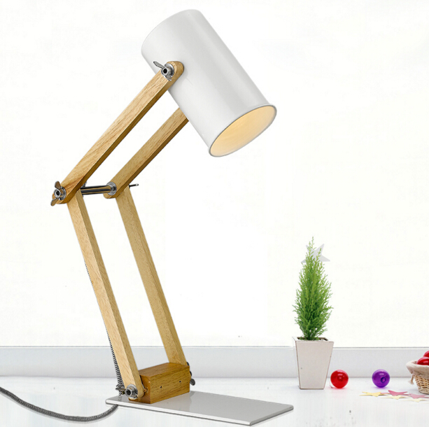 simple modern study reading led table lamp creative fashion living room bedroom wooden table lights