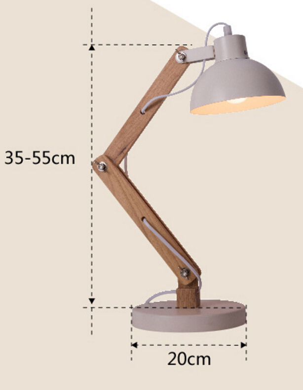 simple nordic personality creative wooden reading table lamp bedroom bedside study adjustable table light