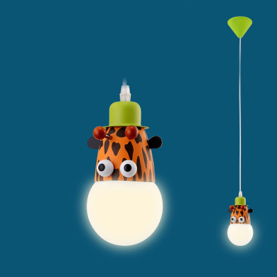 single light novelty lovely pendant light children's kids bedroom animal cartoon giraffe/monkey/zabra ac 110-240v