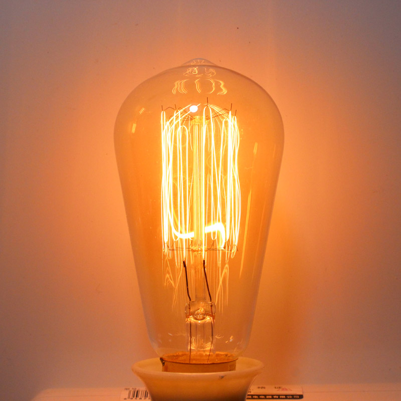 st64 25w ac 110v/220v incandescent vintage edison light bulb e27 globe retro bulb for living room bedroom decoration style
