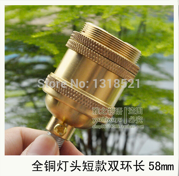 vintage edison e26e27 brass copper lamp holder e27/ul/110v/220v lamp bases pendant/table light socket gold color