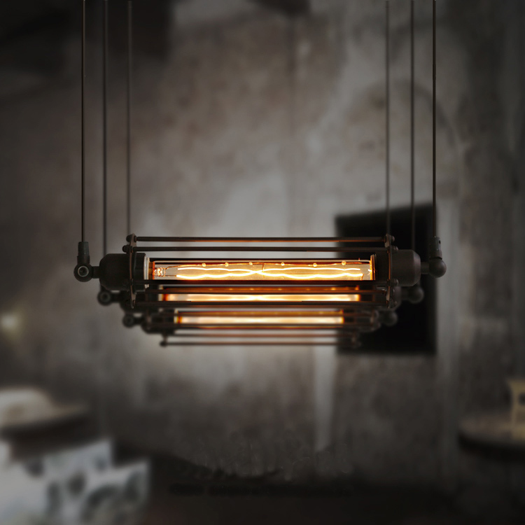 vintage pendant light industrial e26/e27 edison lamp metal style with cage coffee bar kitchen restaurant lights