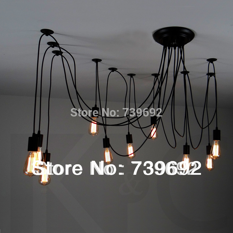 10 lights vintage bar coffee ceiling hallway pendant lamp fixture loft american edison chandelier e27 90-260v