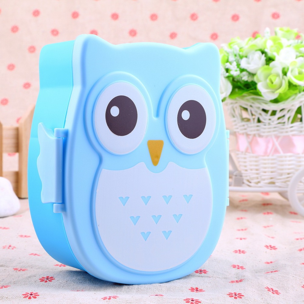 1050ml cartoon owl lunch box food fruit storage container portable bento box food-safe food picnic container for children gifts