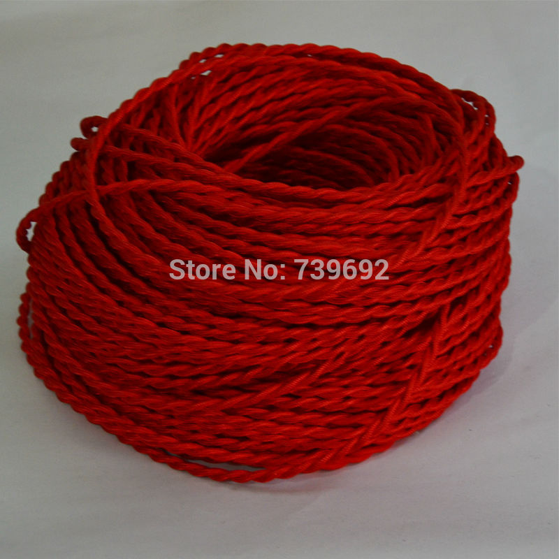 10m/lot multicolor vintage lamp cord electrical wire copper wire diy accessories pendant light electrical wire braided