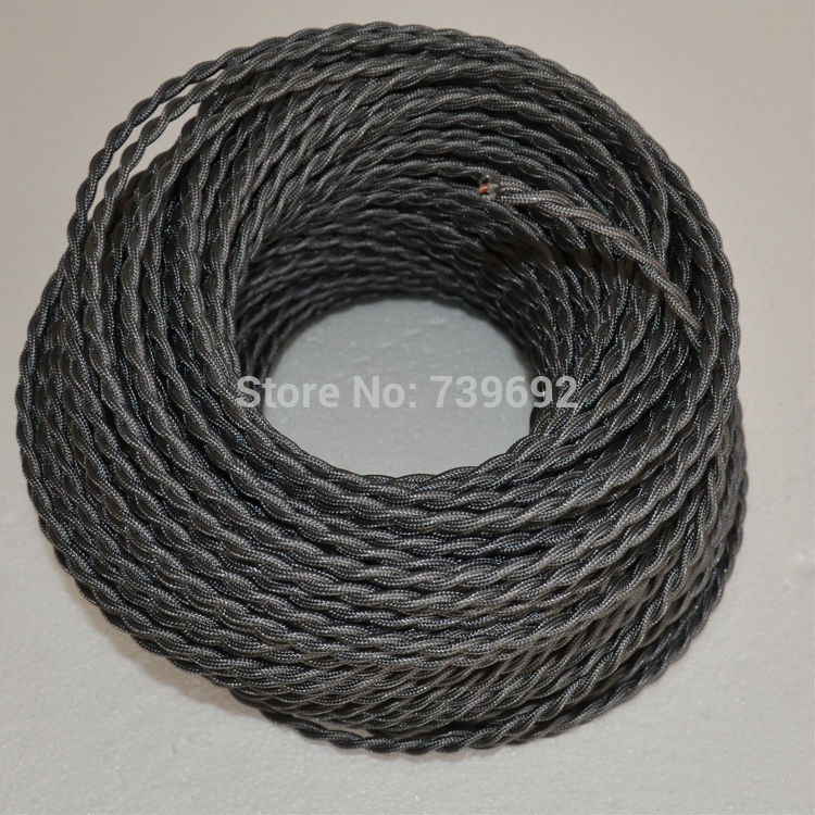 10m/lot multicolor vintage lamp cord electrical wire copper wire diy accessories pendant light electrical wire braided