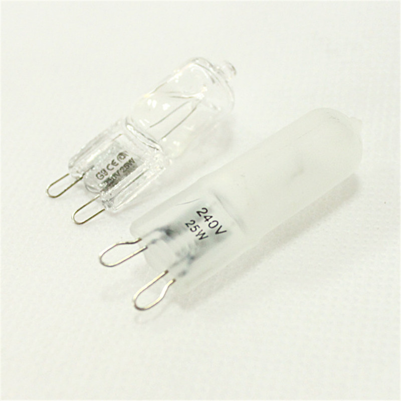 10pcs/lot frosted g9 240v 25w 40w 60w halogen lighting light bulb lamp warm white whole