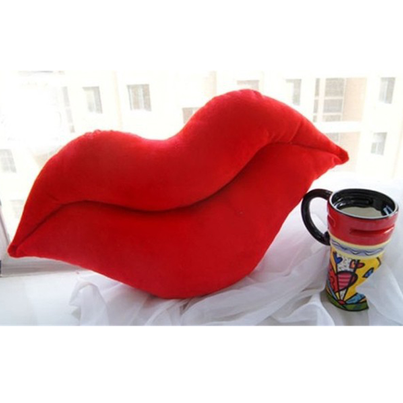 1pcs 52*26cm creative novelty item funny women big mouth shape cushion pink red lip plush toy throw pillow for couch pregnancy