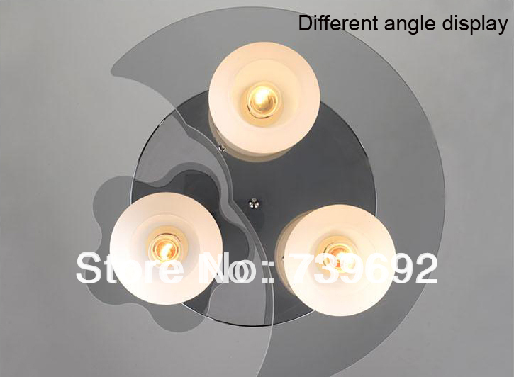 2013 simple 3 bulbs moon type round ball ceiling light modern ceiling light led glass ball modern brief ceiling lamp