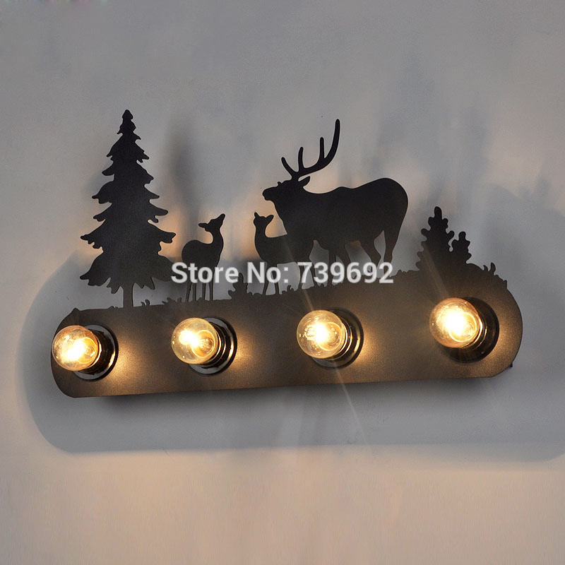 2016 new arrival creative horse iron wall lamp american industrial retro bedroom bedside restaurant vintage wall light