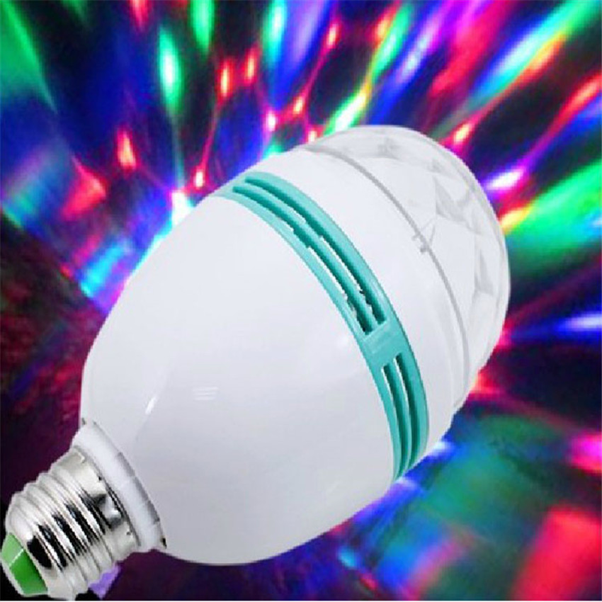 3w ac85-265v new colourful rgb led spotlight auto rotating lighting for holiday/ktv/bar/disco led bulb lamp lighting 1pcs