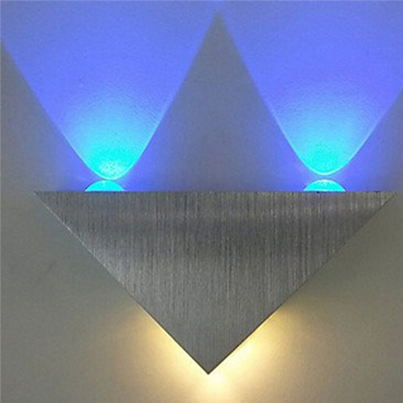 3w triangle aluminum led wall lamp ac85-265v 3w high power modern home decorating lamp light