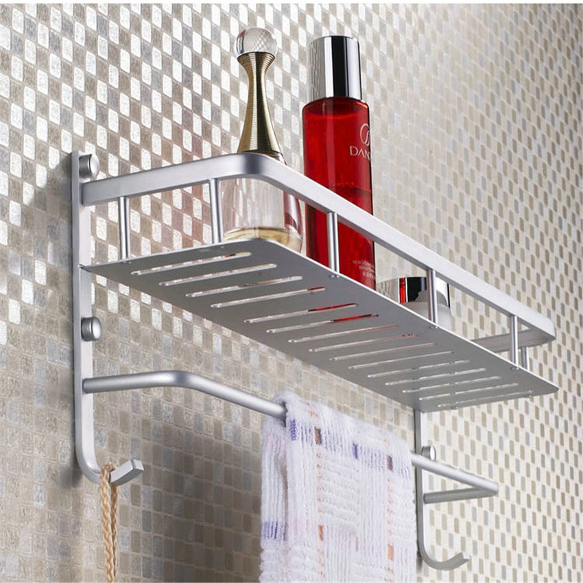 50cm bathroom shelf set strongest practical design bathroom accessories multi-functional commodity towel shelf space aluminum