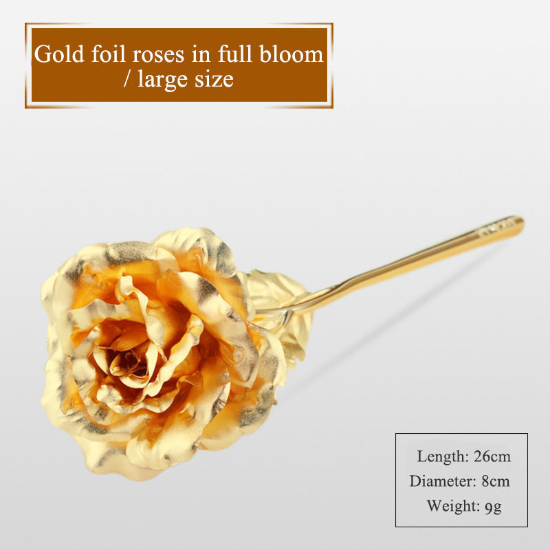 6color creative valentine's day craft birthday wedding gift 24k gold foil plated rose lover's gold dipped rose artificial flower