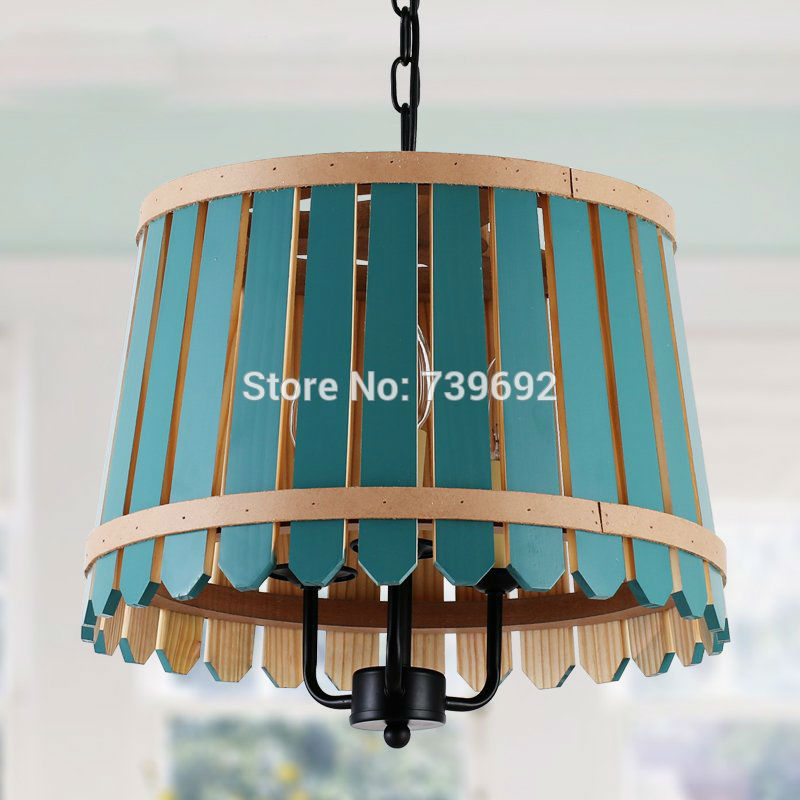 aid.30cm american style e27 40w 220v/110v lamp wood vintage pendant light bar restaurant lamp barrel lamps blue,brown colors