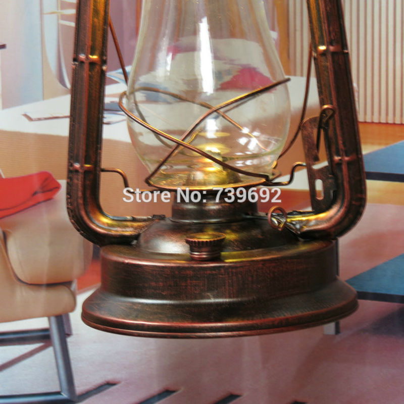 american countryside retro brief vintage nostalgi lantern kerosene pendant lights lamp e27 lamp base antique brown color