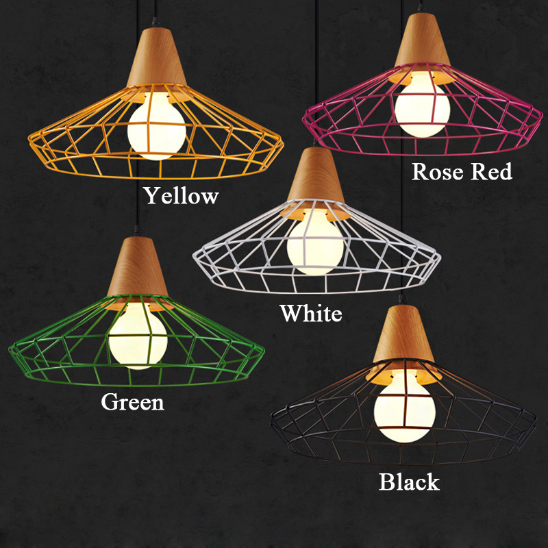colorful birdcage pendant lamps scandinavian modern minimalist art pyramid iron pendant light creative restaurant lights - Click Image to Close