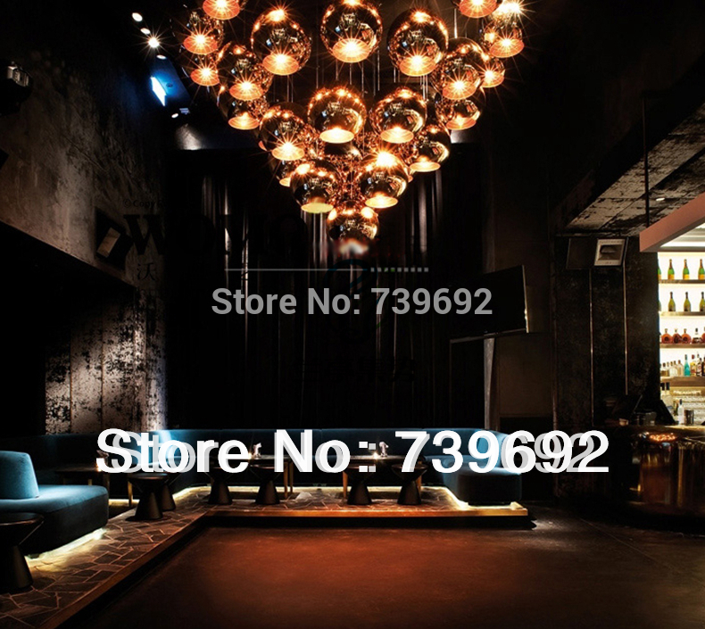dia.15cm single plated glass ball pendant light for living room/bar/stair lamp 1*e27