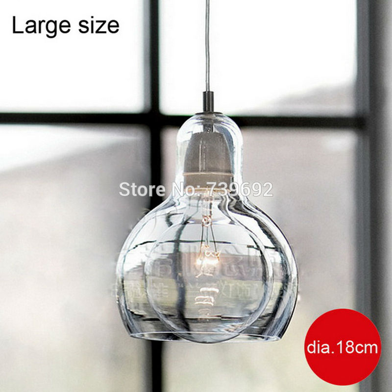 dia.18cm bar table brief glass pendant light lamps with transparent glass lamp shade 1*e27/e26