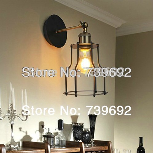 e27 american style bar wall lamp brief pendant light vintage restaurant lights iron wall light for home decor