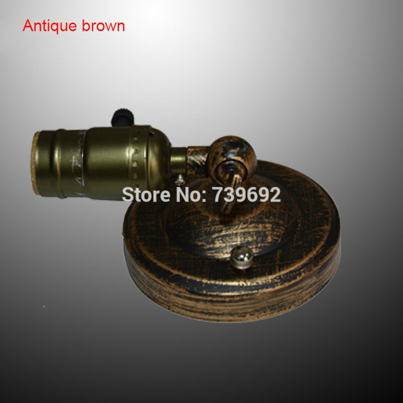 e27/e26 edison wall mount vintage retro antique screw light lamp socket holder witht knob switch ac110-250v