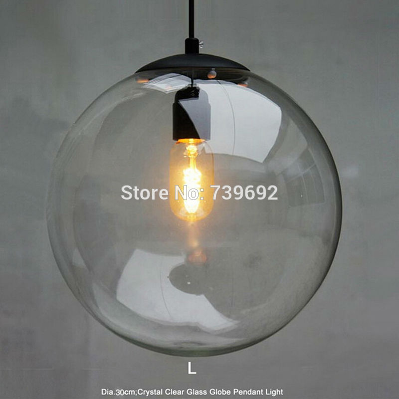 european modern minimalist restaurant bar american village creative fashion glass ball pendant lamp clear light fixture 1*e27