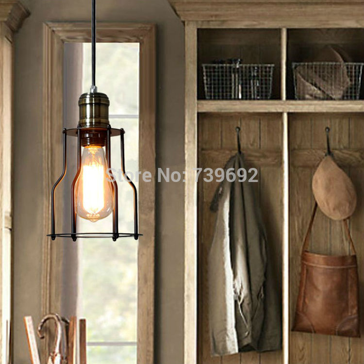 high class north europe style iron material retro industrial pendant lights single head pendant lighting for dining room