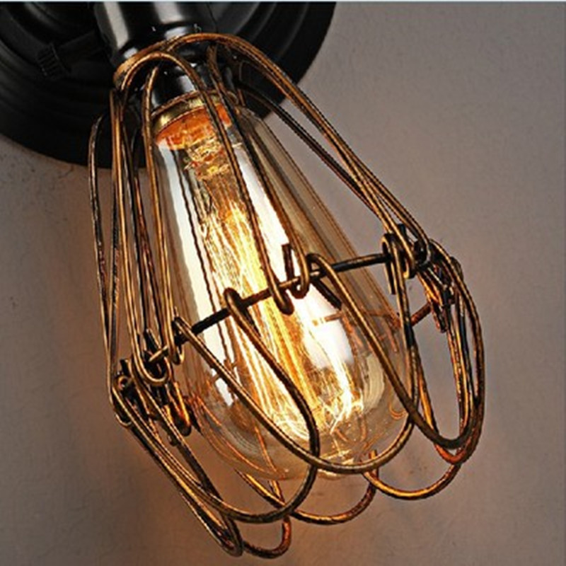 loft industrial cages small droplight of restoring ancient ways of creative personality restaurant bar corridor lamp wl-08