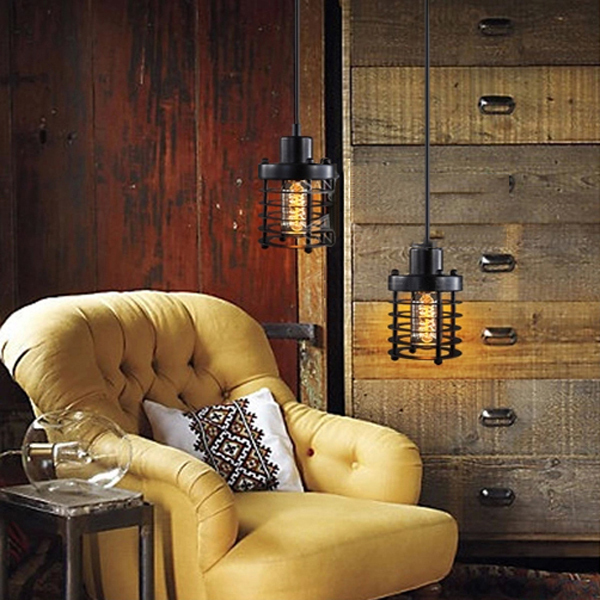 loft industrial style french retro pendant lightelegant countryside warehouse hallway garden chandeliers rusty color e27 tb-108