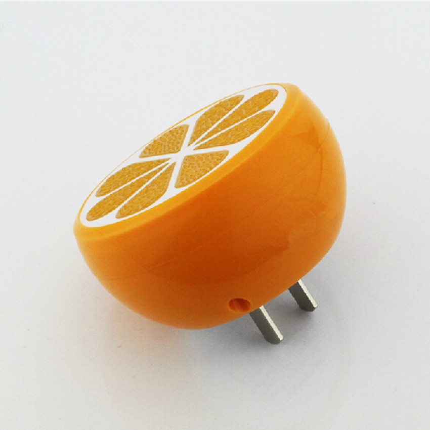 lovely orange fruits automatic energy saving nightlight light sensor control led wall night light indoor bedroom decoration lamp