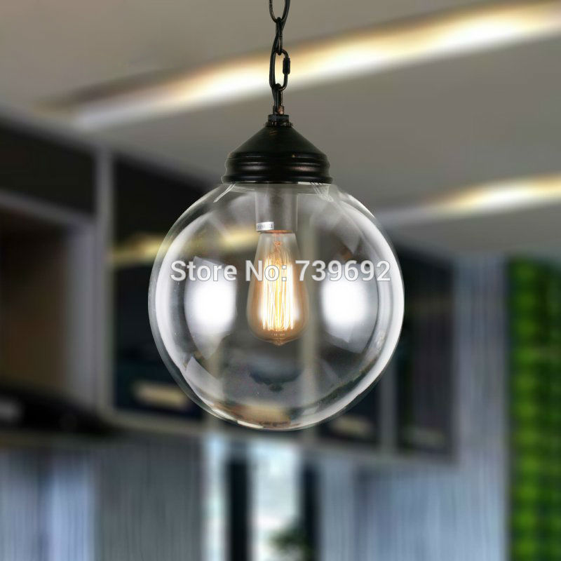 mediterranean nordic american country bar single head glass ball pendant light for restaurant creative fashion aisle lights