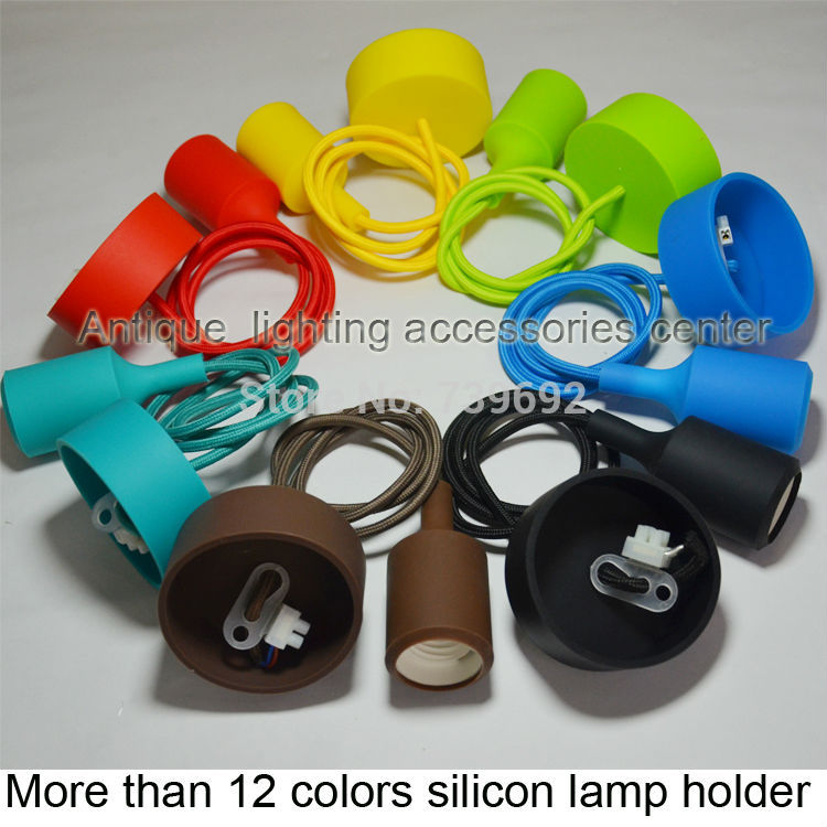multicolor new 2014 e27 chandeliers lamp folding silicone shade pendant color hanging socket light fixture-no bulb