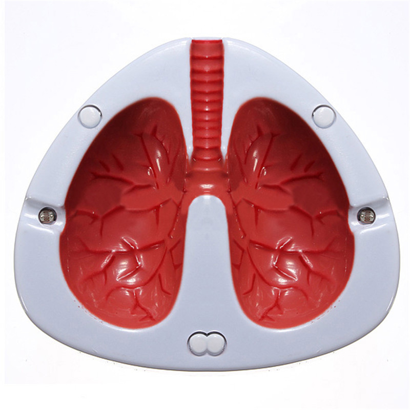 new 4.5*12*13cm ashtray lung shape cough scream sound quit smoke stop smoking cigarette ashes home ash tray+english user manual