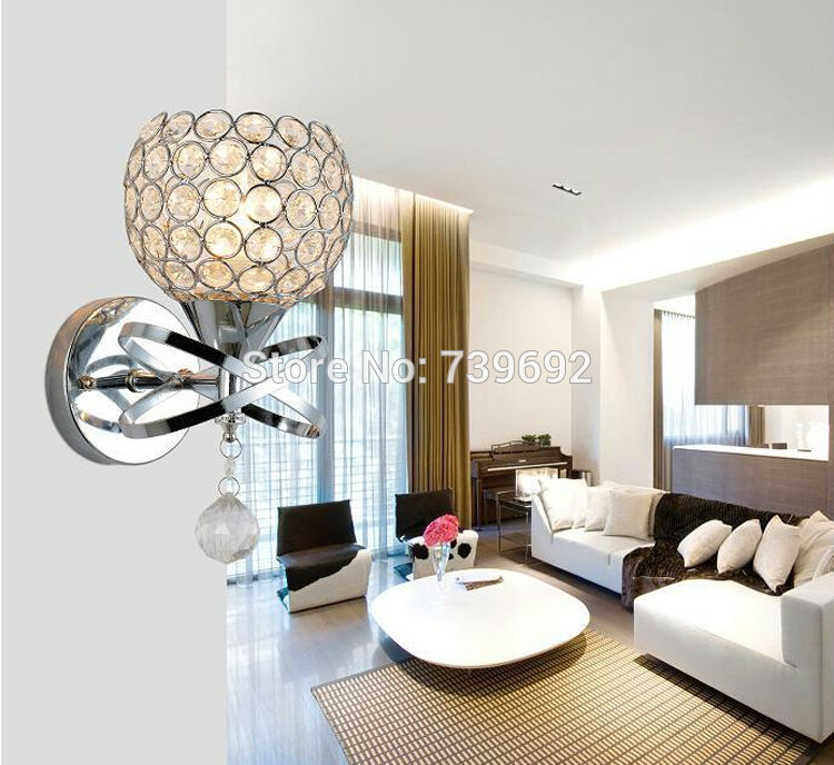 new modern led crystal wall lamps stair crystal wall sconce brief modern lighting for home decoration e14