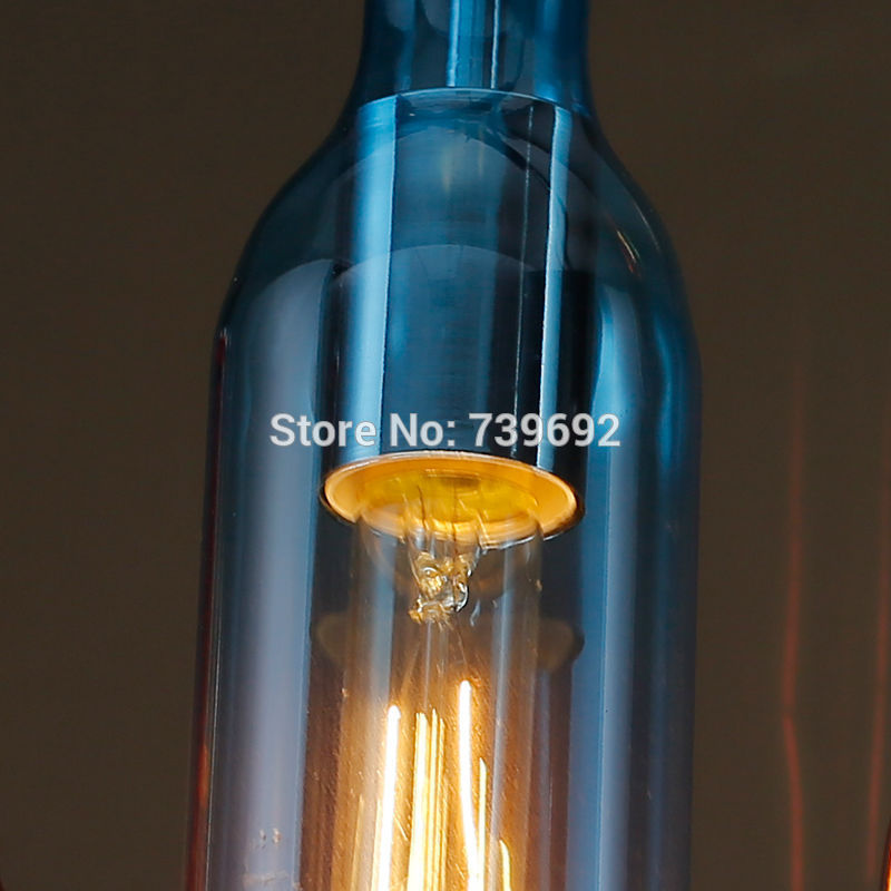 novelty glass bottle lamp creative colorful bar wine bottle lamp energy saving dinning room wine bottle light