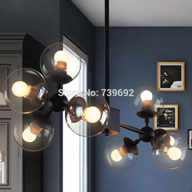 plated silver,gold,copper color void suspension light coffee shop modern north europe glass pendant lights