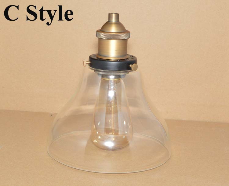 retro vintage pendant lights clear glass lamshade loft pendant lamps e27 110v 220v for dinning room home dcoration lighting