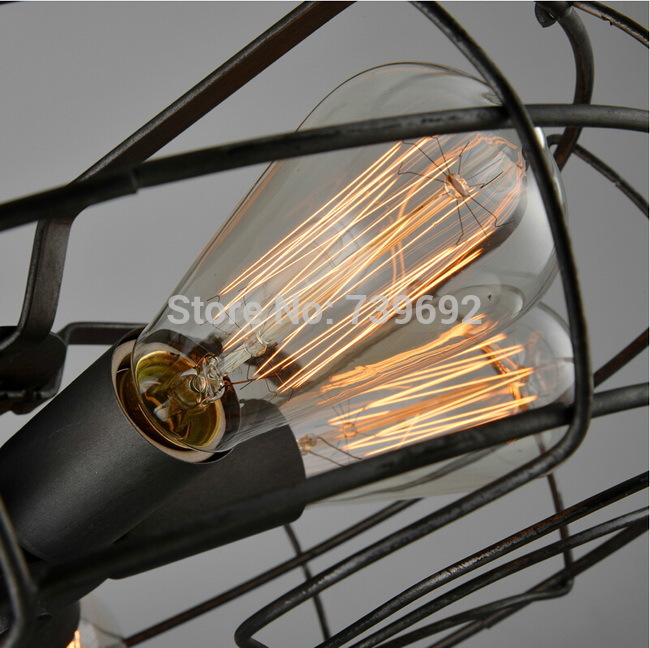rh loft vintage american personality industrial style electric fan ceiling light dia.50cm*h26cm black color e26/e27