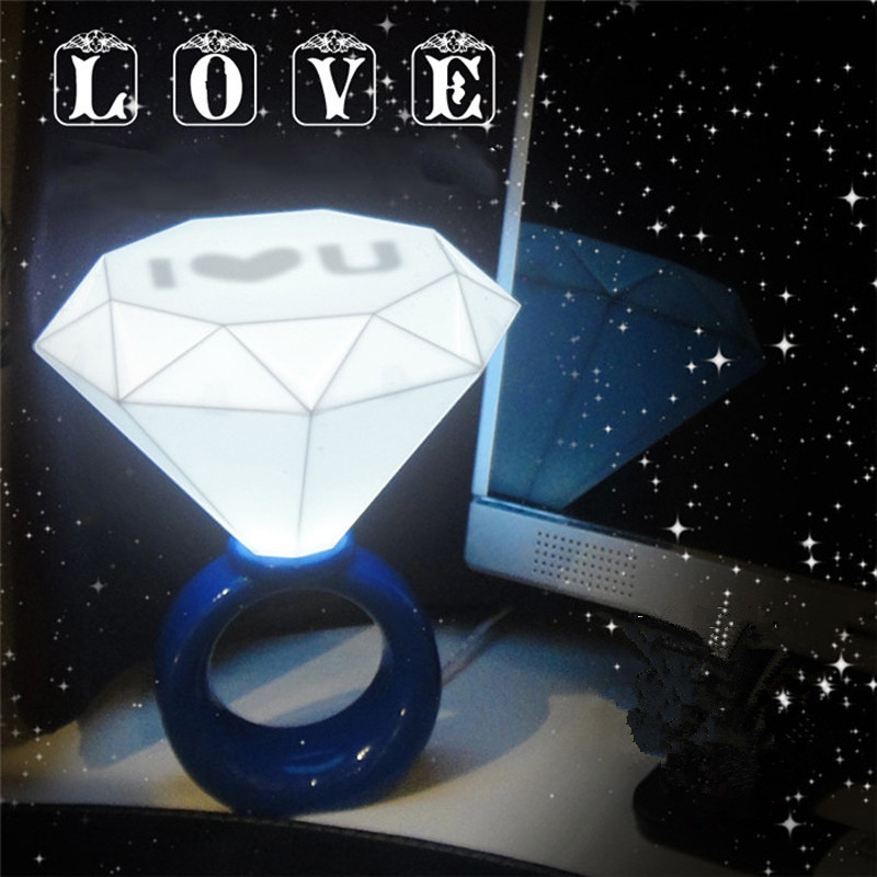 romantic blue red diamond ring lights night light romantic lovers couples night light lamp christmas gift present