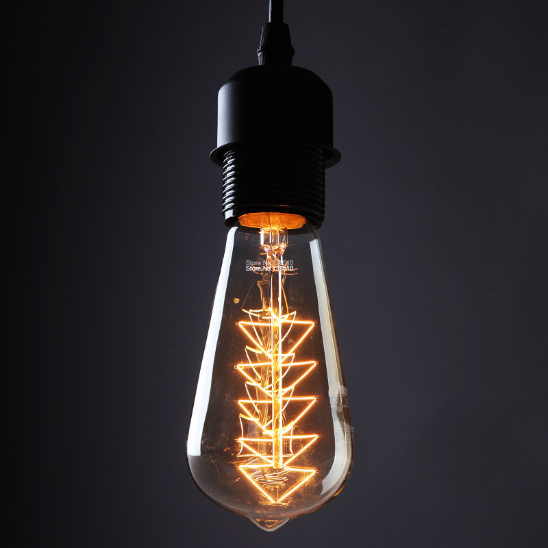 st64 christmas tree retro edison bulb 110v/220v 40w e27 incandescent edison light bulb quirrel-cage filament bulb edison lamps